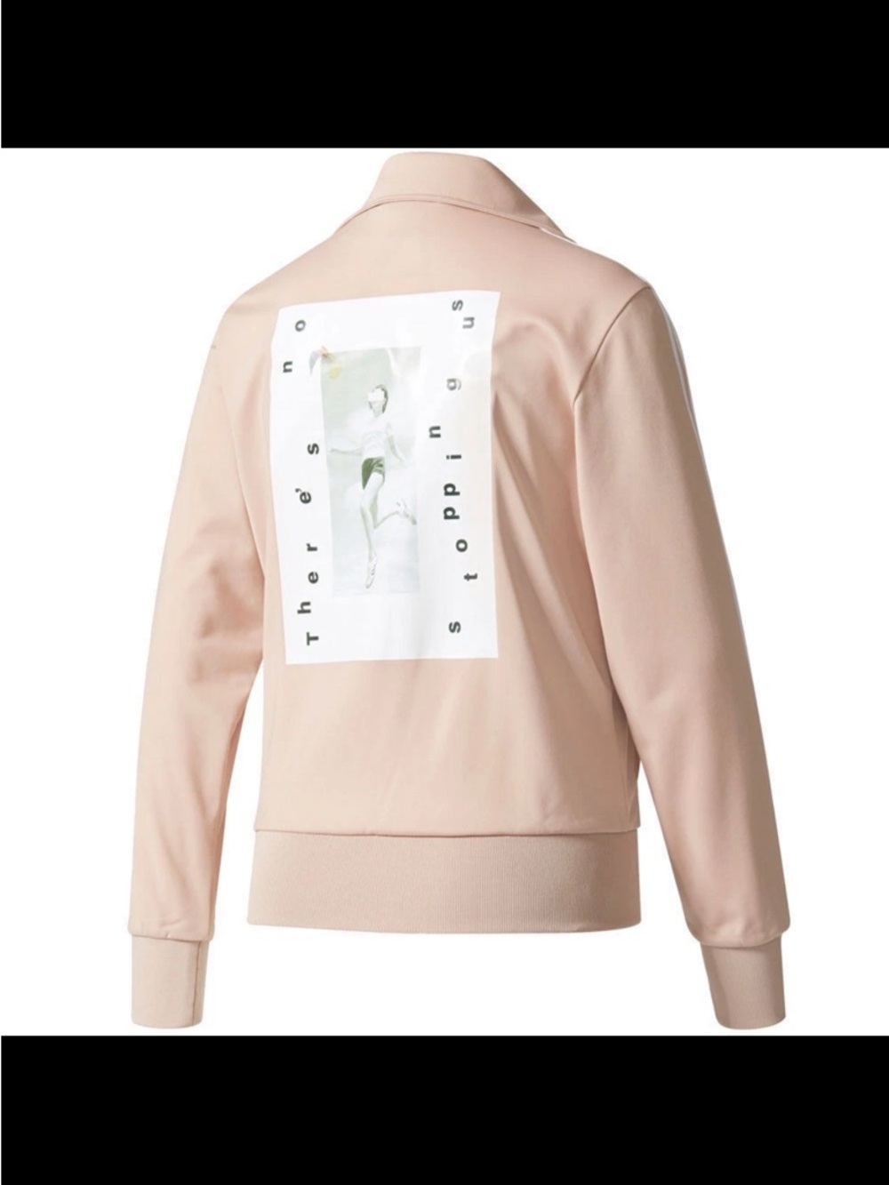 adidas Women's Light Peach Graphic Back Bomber Jacket